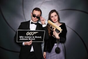 Fotostena James Bond - rekvizity 007 - fotokútik na večierok.