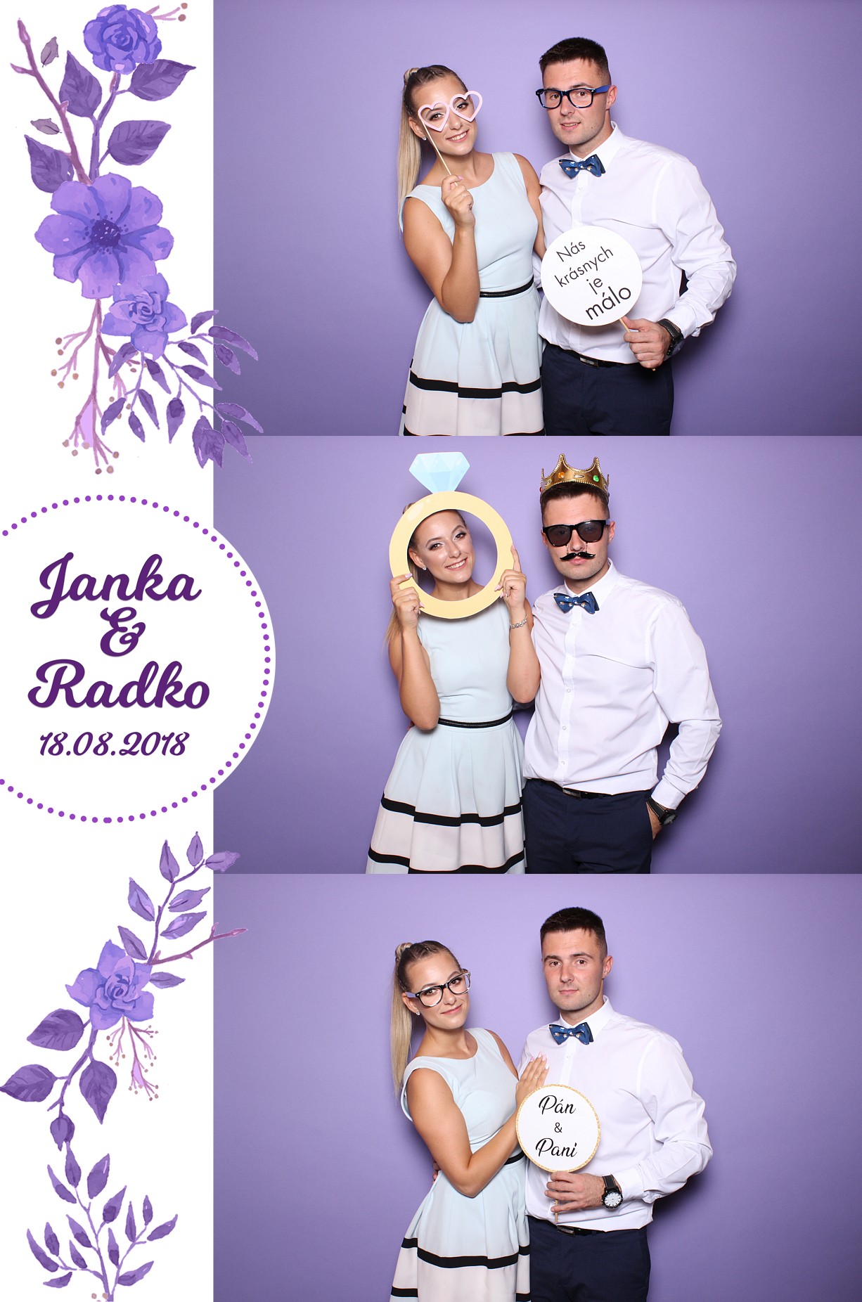 Fotokútik svadba - fialová fotostena - Banská Bystrica.