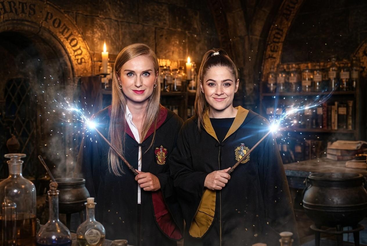 AI scény 2026 64 Fotokutik Dvojica zeny Harry Potter v Hogwarts School FOTOKÚTIK.sk